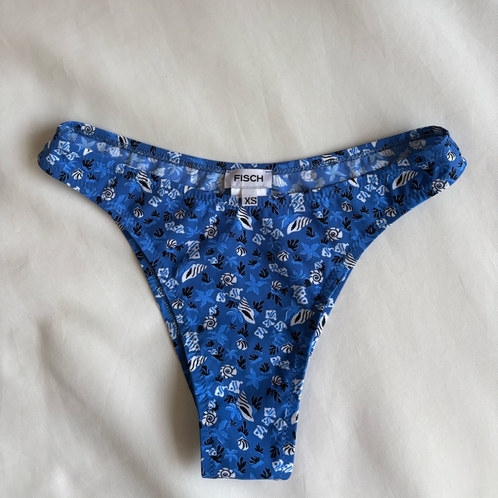 Fisch Flamands bikini BOTTOM blue white seashells starfish XS